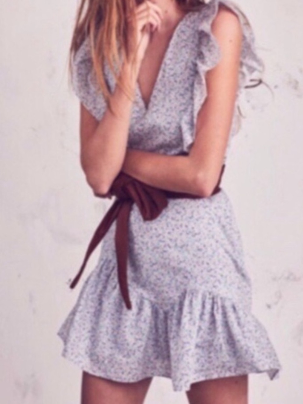 Love Shack Fancy Alanis Dress Cornflower Sz 6 NWT #LD247